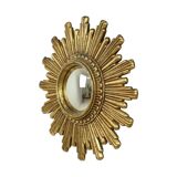 Vintage Sunburst Mirror Gold Convex 24cm
