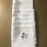 8 hand-embroidered napkins