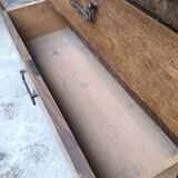 Rustic chest of drawers in solid oak 1950