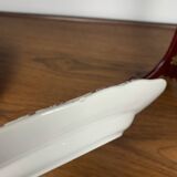 Set of 6 English flat plates, red tones