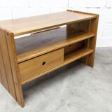 Low furniture Maison Regain solid elm 1960 with drawer