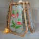 Suspension vintage rotin et nacre