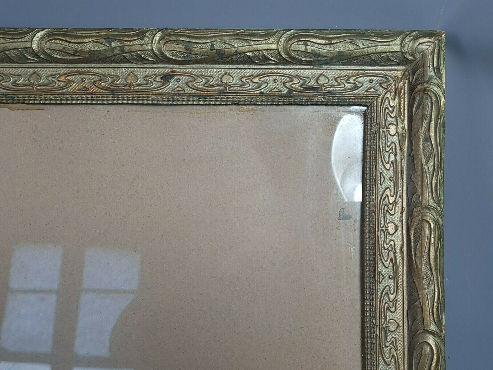 Frame wood & stucco patinated Art Nouveau 58,5x46,5 foliage 50x38,5 cm SB