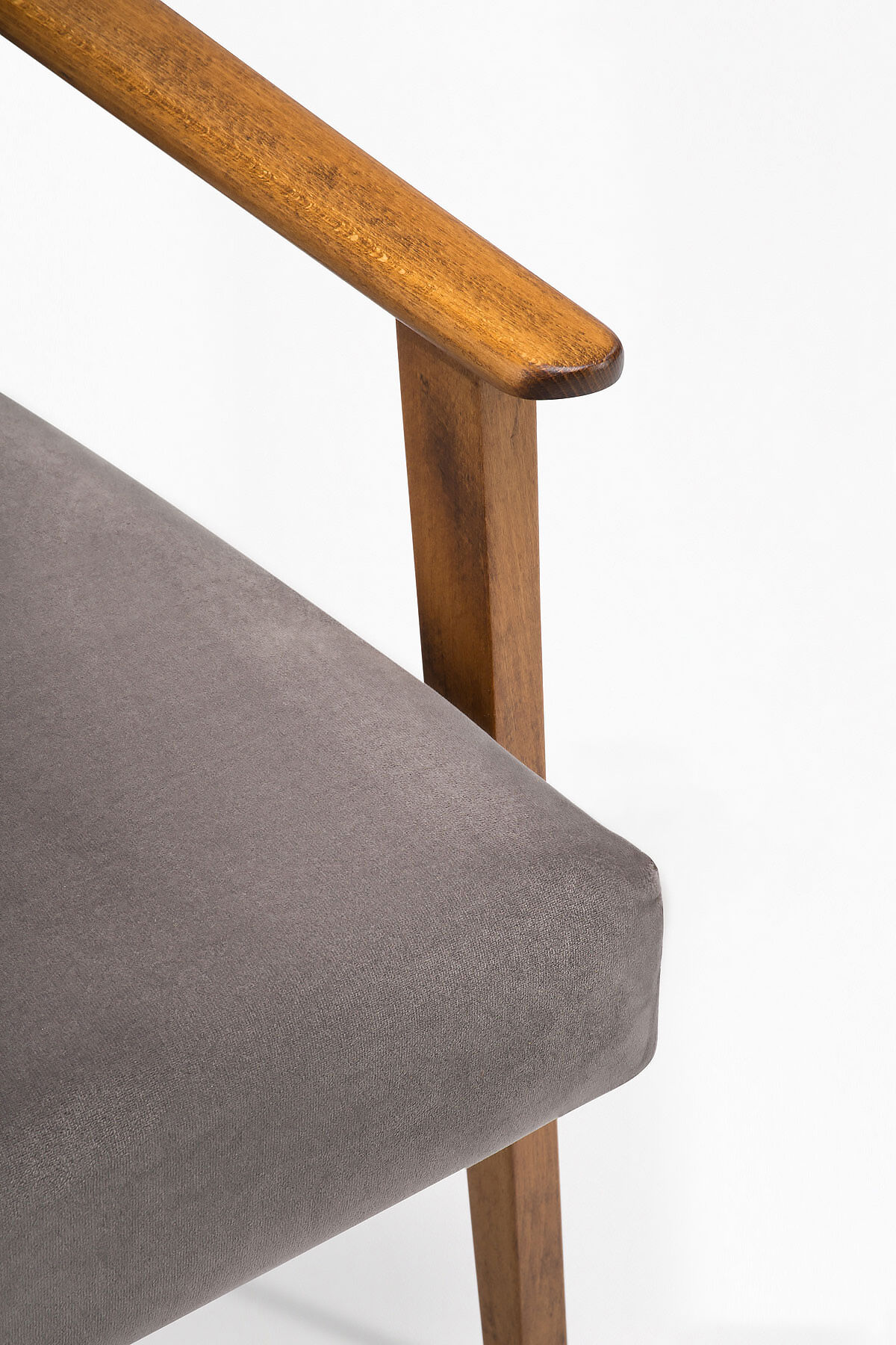 Śnieżka armchair  from the 1970s./ gray velor
