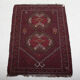 Afghan fringed wool vintage rug 103x79cm