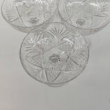 6 Saint Louis crystal champagne glasses, Moselle model, 1930s.