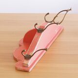 Coat rack in painted wood and vintage brass