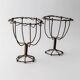 Lot of 2 antique wire candlesticks, 1850s.