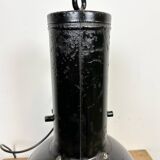 Industrial Black Enamel Factory Hanging Lamp, 1950s