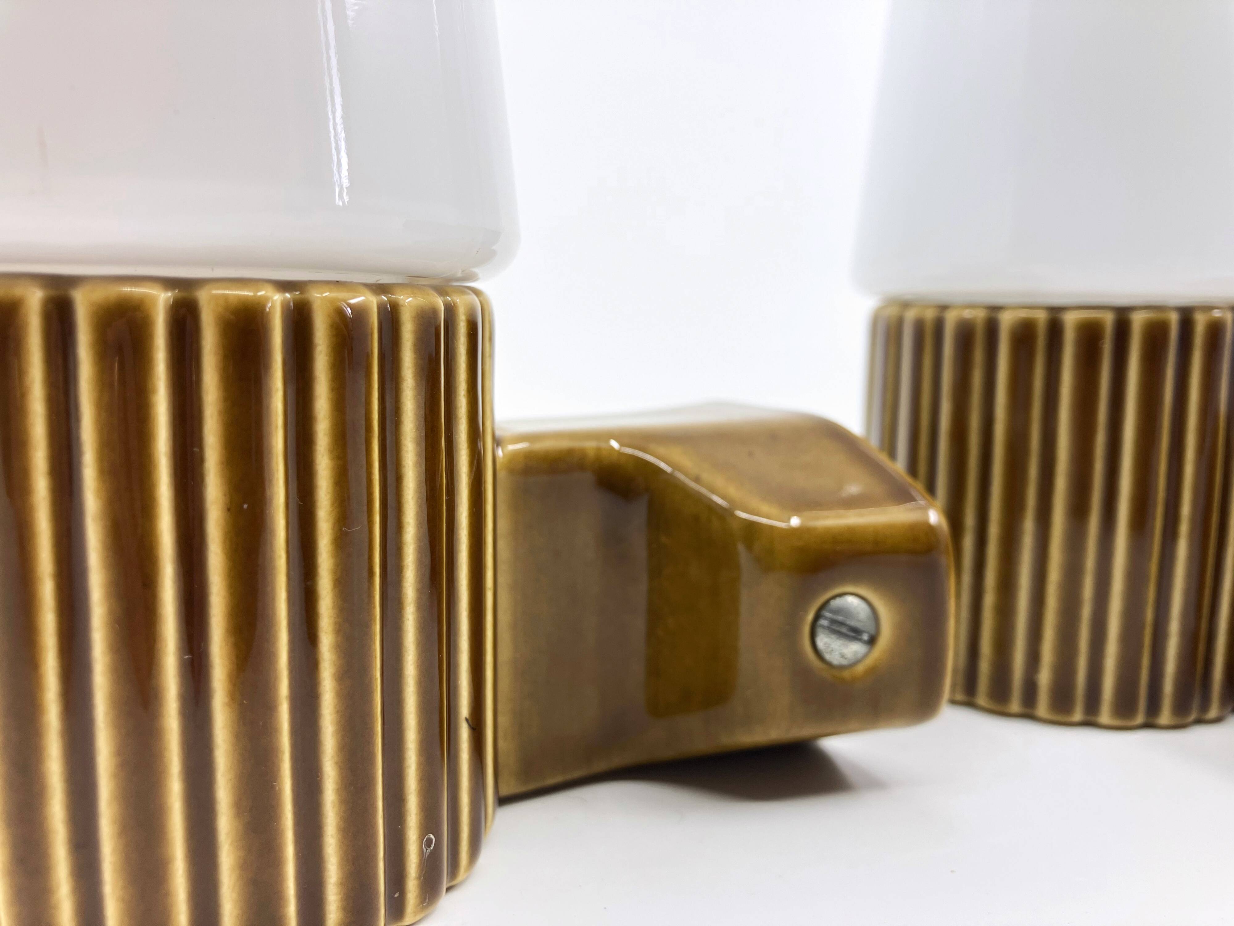 Ifö ceramic/opal glass wall lights • ref 6020 • Hans-Agne Jakobsson