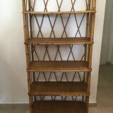 Library shelf in rattan 50s