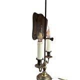 Two-light bronze table lamp