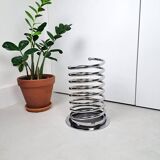 Vintage chrome spring-shaped umbrella stand