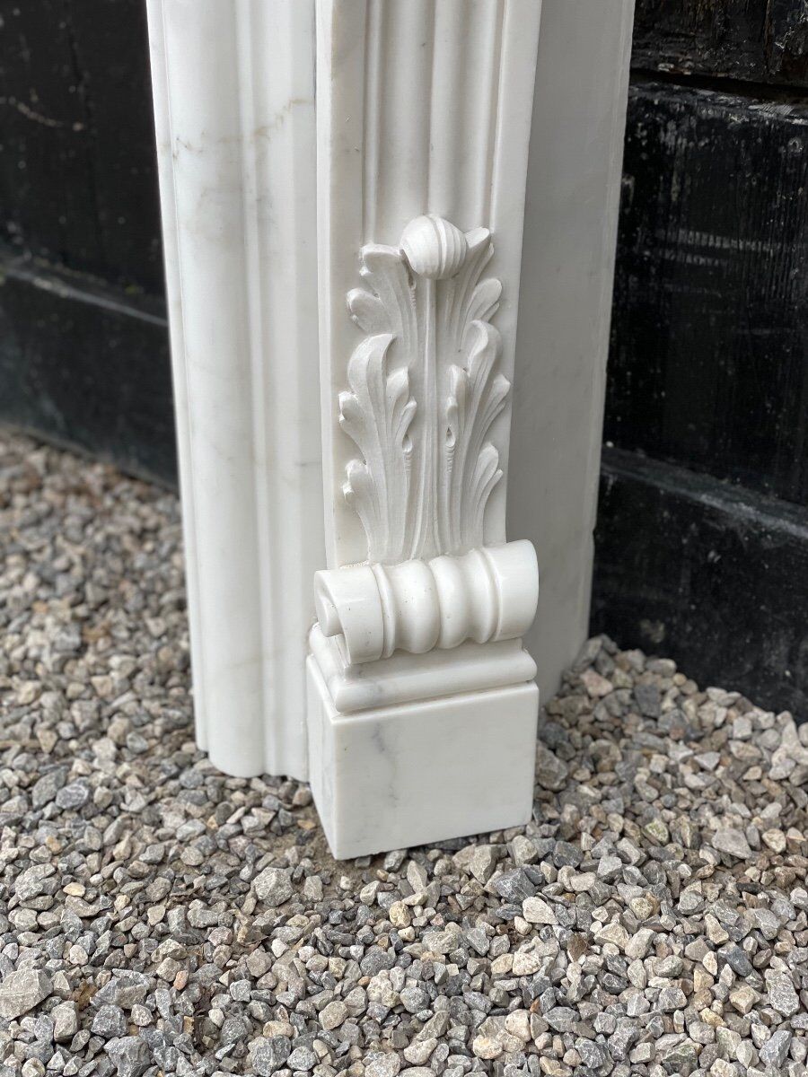 Louis XV style fireplace in Carrara marble circa 1980