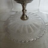 Antique glass and metal fruit bowl