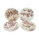 Lot de 4 assiettes plates en faïence de Clairfontaine modèle Flowers, terre de fer