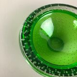 Murano Glass Bullicante "Green" Bowl Element Shell Ashtray Murano, Italy, 1970s