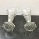 Pair of old art deco style vintage molded glass vases