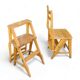 2 chaises échelles de bibliothèque des années 1950