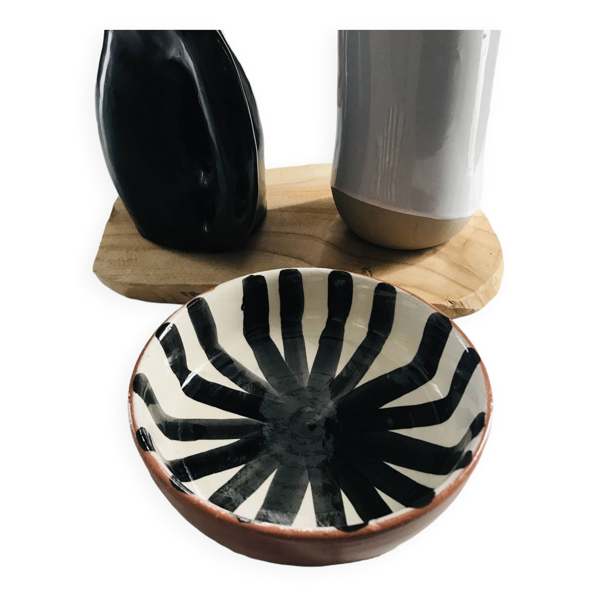 Morocco striped ceramic bowl