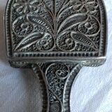 Ancient mirror in silver watermark 5x13cm