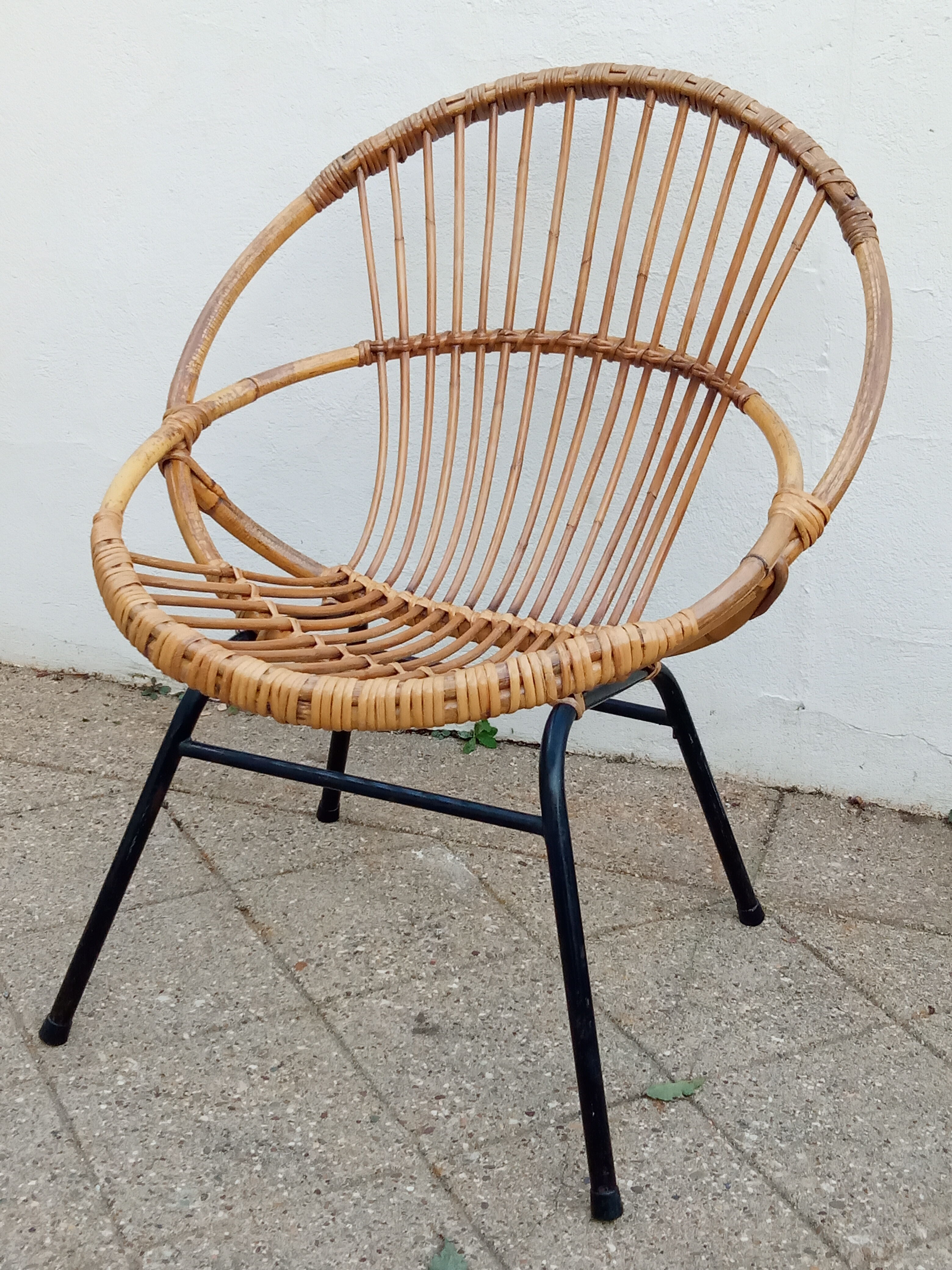 Rattan armchair 50s
