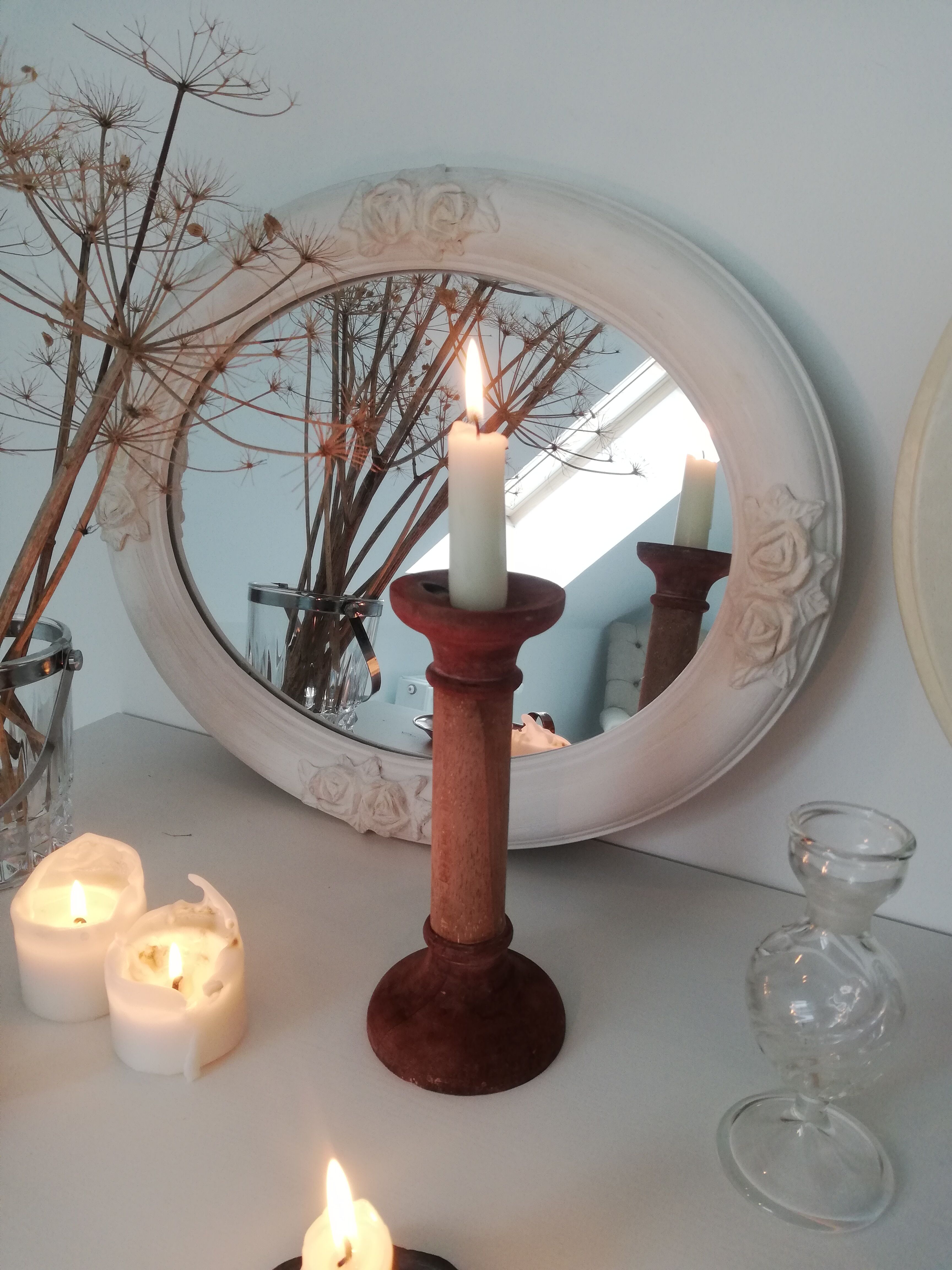 Vintage wooden candle holder
