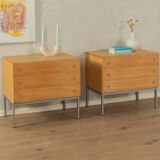 2 tables de chevet avec tiroirs, années 1960