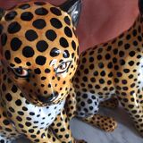 Pair of ceramic leopards