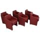 Ensemble vintage de 6 fauteuils rouges en simili cuir de haute qualité