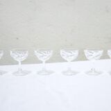 Série de 6 coupes à champagne vintage en cristal