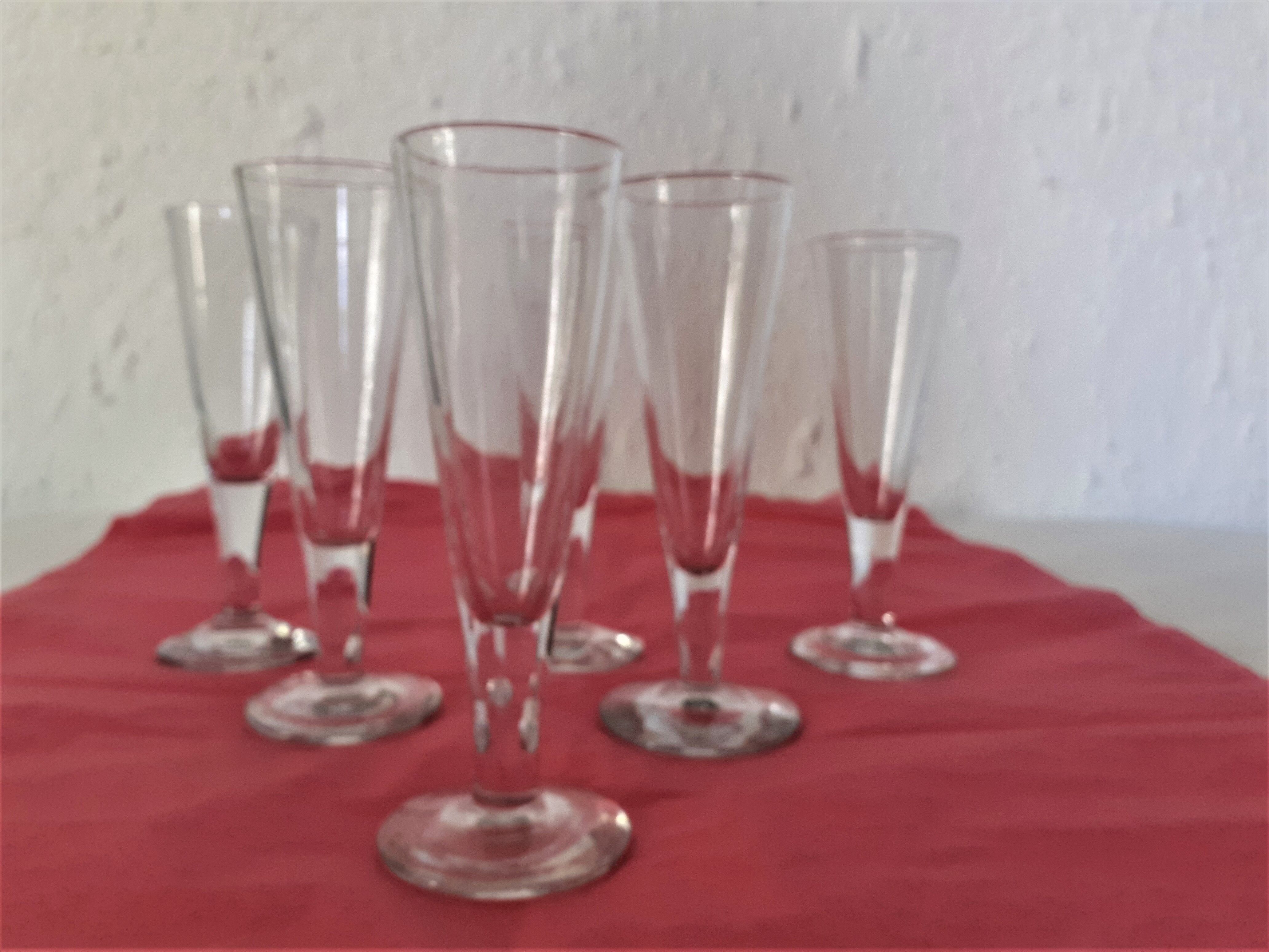 6 flutes champagne glasses