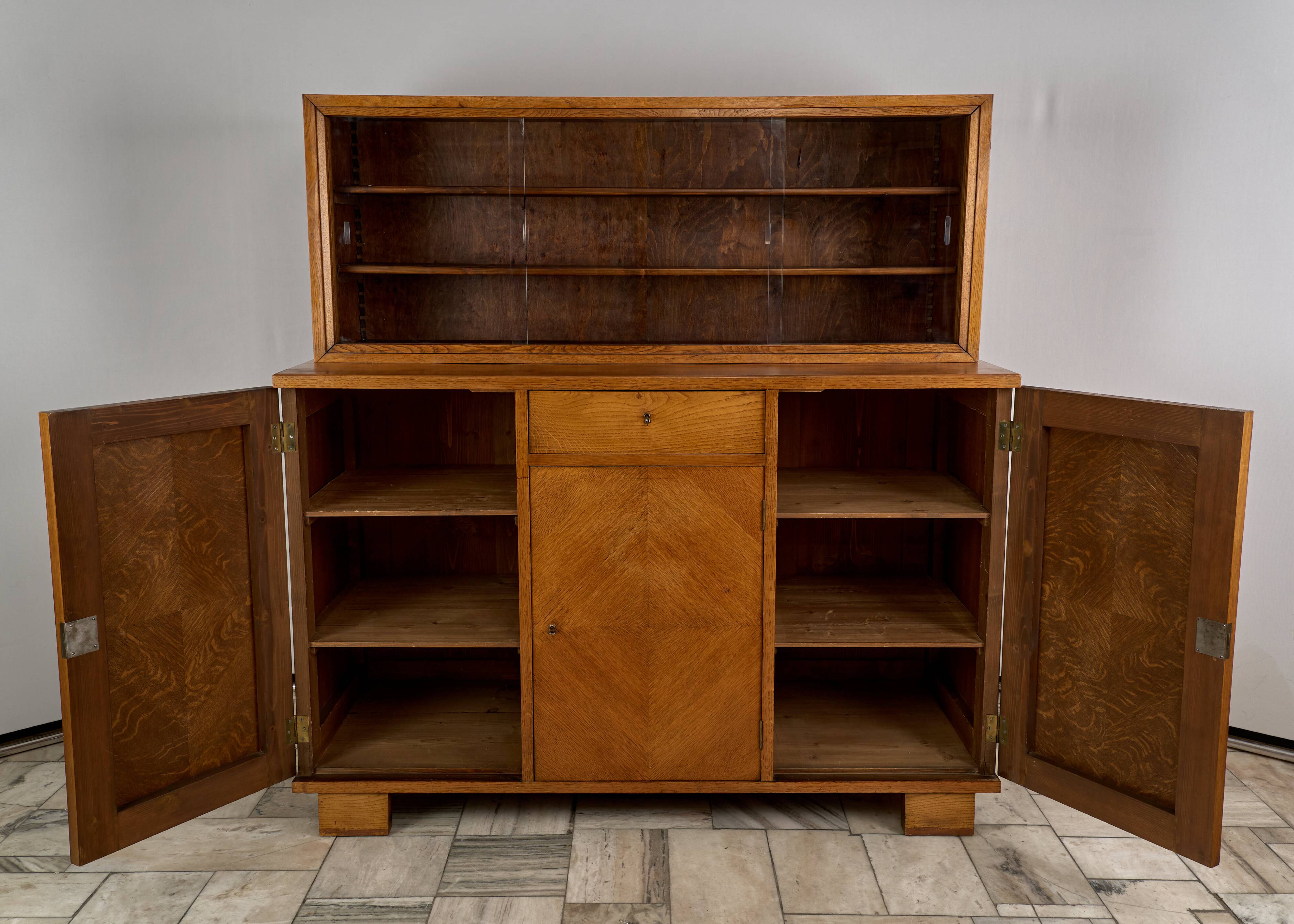 Vintage Wooden Credenza, 1930s, Czechoslovakia