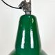 Industrial green enamel factory lamp with cast iron top, 1960s
