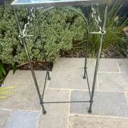 Stands / Nesting tables in patinated wrought iron with antique glass Olivier CORRO
