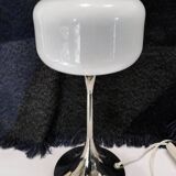 Designer table lamp space age 1960-70 chrome and glass