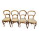 Series of 4 louis philippe walnut chairs with canning