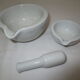 Mortar duo with white porcelain pestle