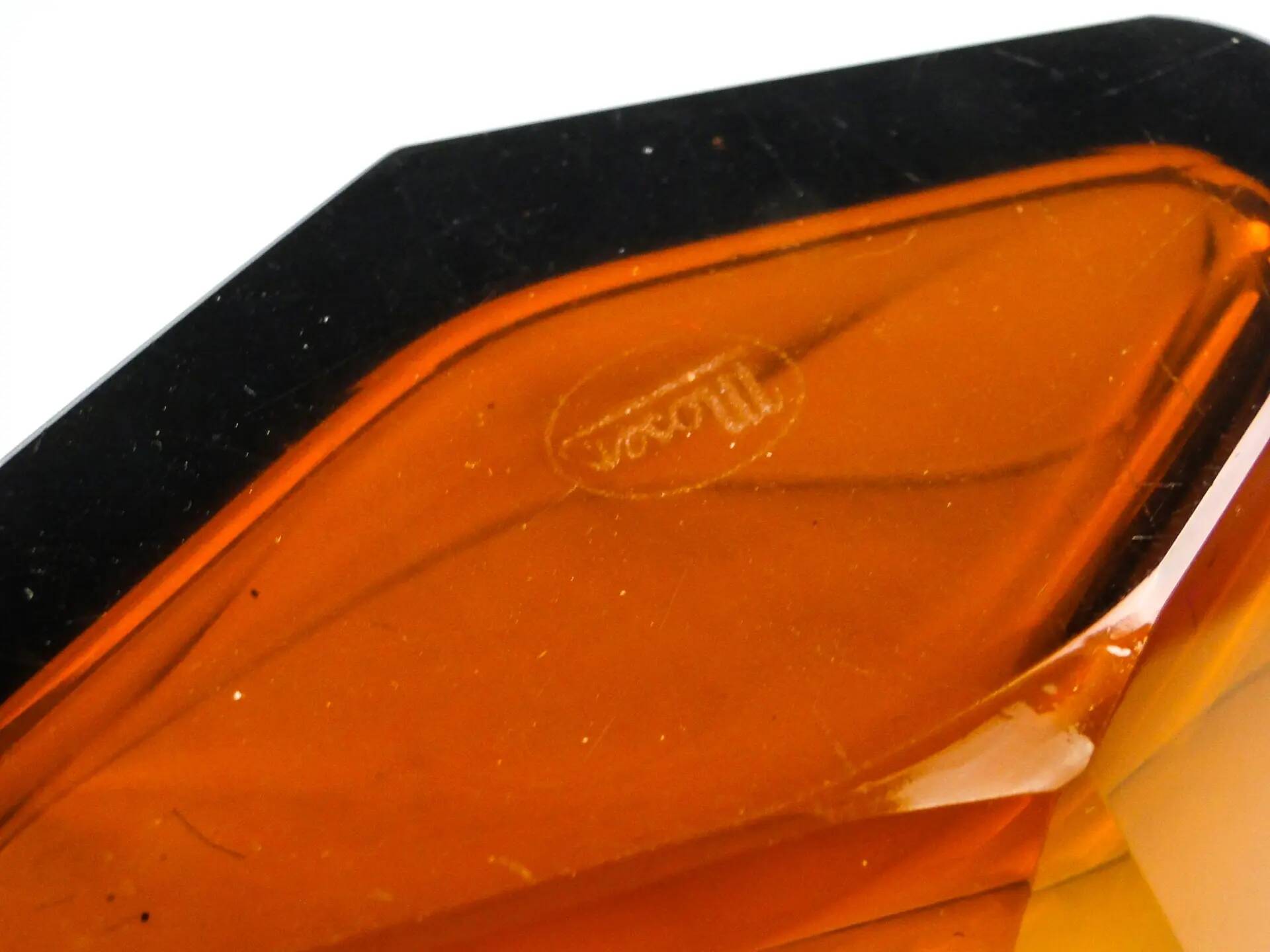 Art Deco jardiniere, crystal, Moser, Czechoslovakia, 1930s