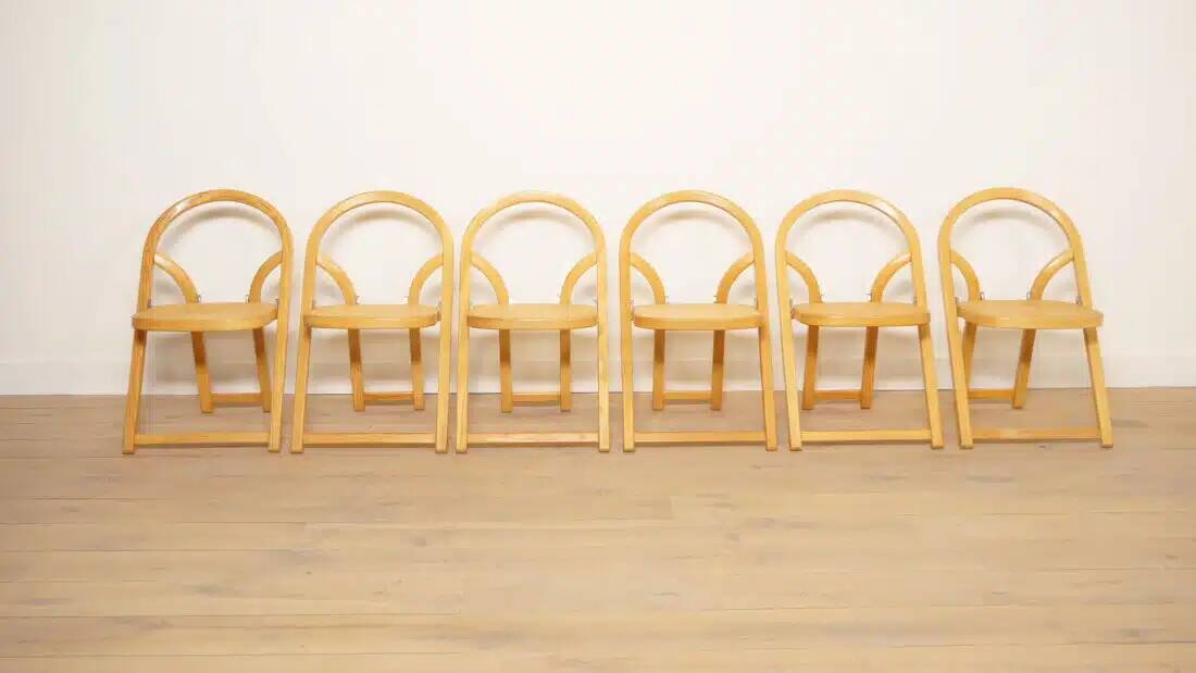 Set of 6 folding chairs | Arca | Gigi Sabadin for Crassevig