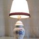 Table lamp in porcelain with floral decoration - mid 20th century.
