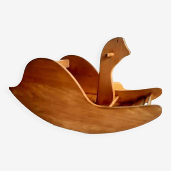 Scandinavian pine rocking horse, 1960