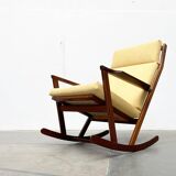 Mid-century Danish rocking chair set with footrest by Poul Volther for Frem Røjle, 1960s.