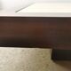 Table basse vintage travertin et bois design 1970