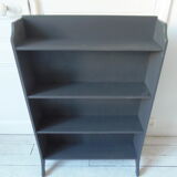 Vintage bookcase grey slate waxed
