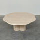 Table basse en travertin sculptural français élégant, années 1980
