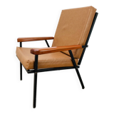 Armchair 50s metal and wood