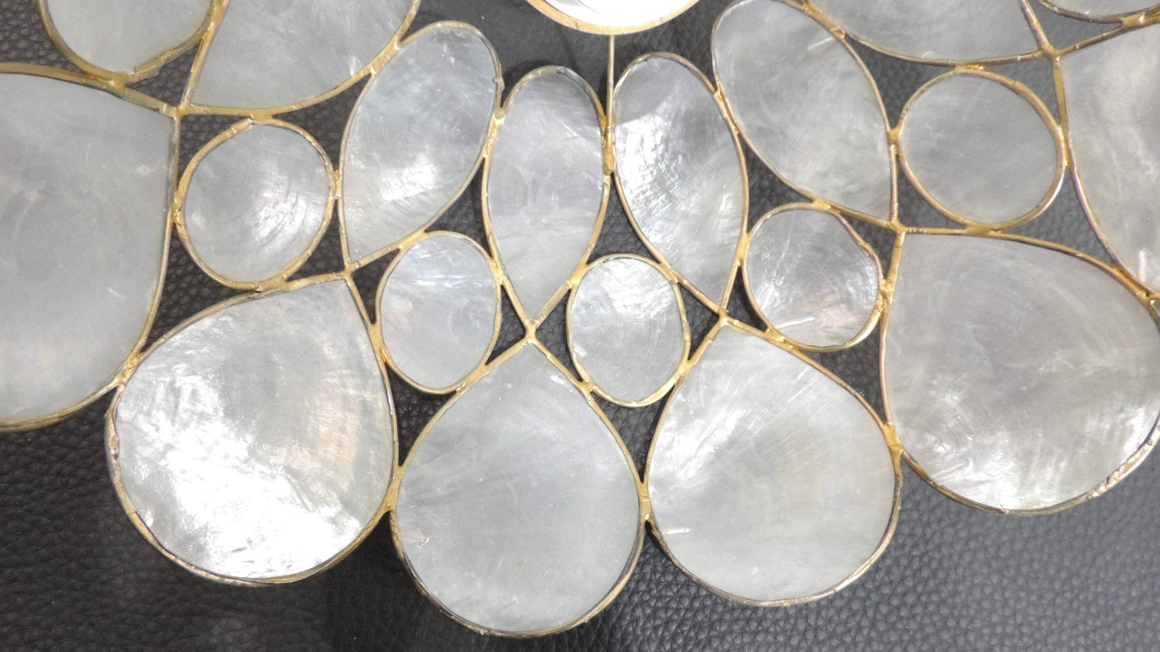Vintage 1970s shell pendant lamp ceiling light lampshade
