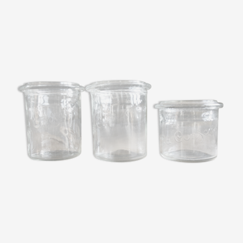 Set of 3 vintage La Conserve glass jars