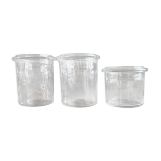 Set of 3 vintage La Conserve glass jars